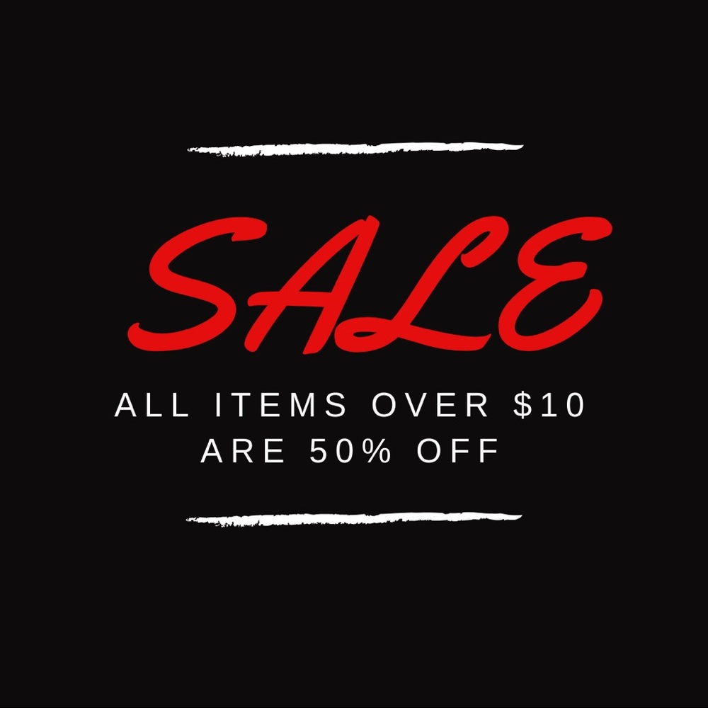 50% off items $10 or more
